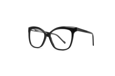 Women Cristal Eyeglasses: Madonna - Black - SpaceSMART Eye Clinic (Diagonal View)